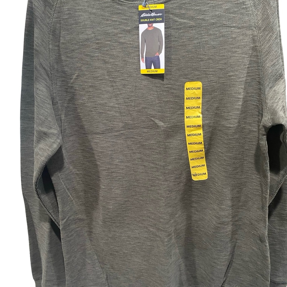 Eddie Bauer Men's Long Sleeve Green Gray Tee
